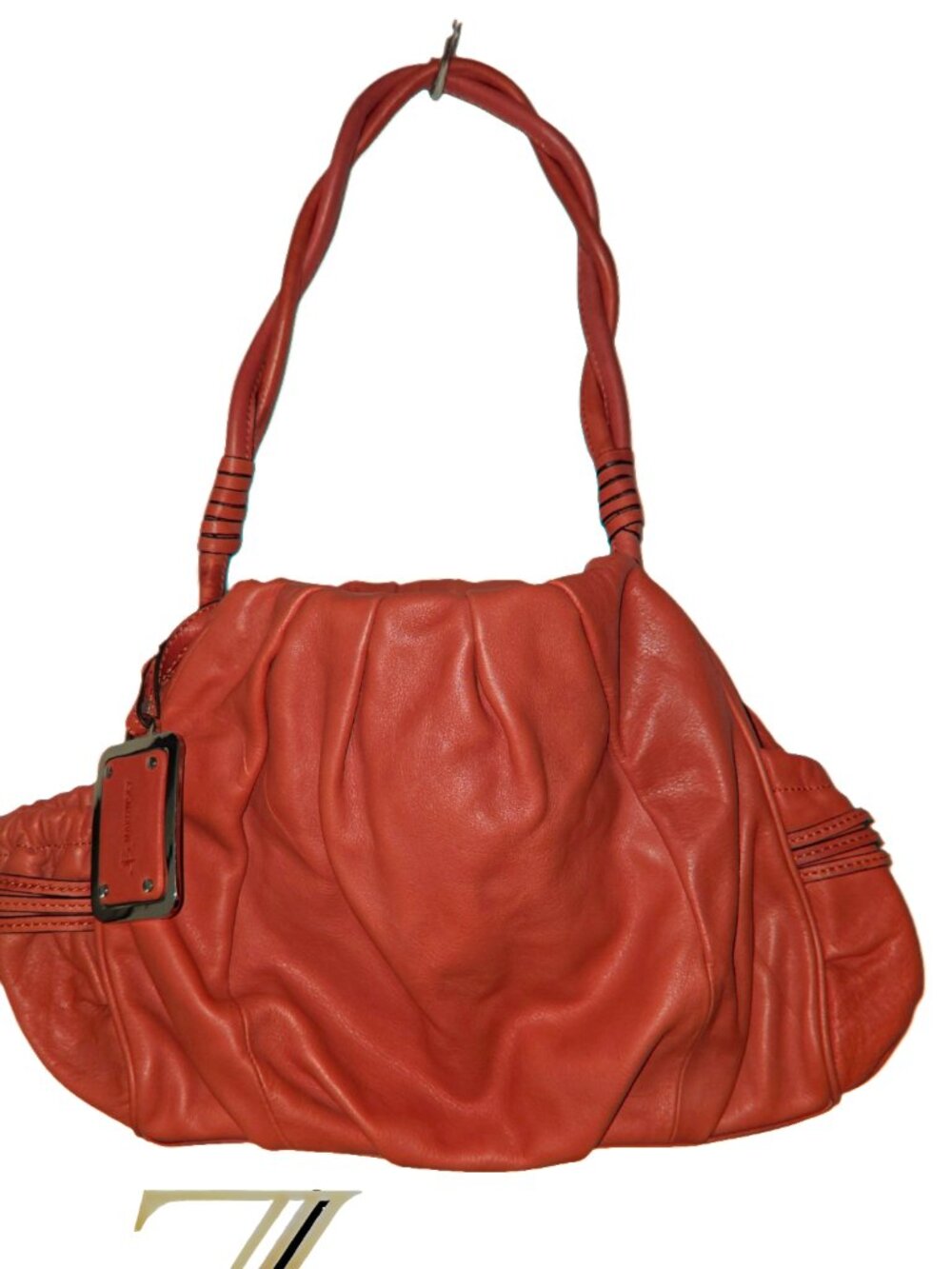 NWT // VTG // B. Makowsky //  Leather Handbag: Braided Handle // RARE